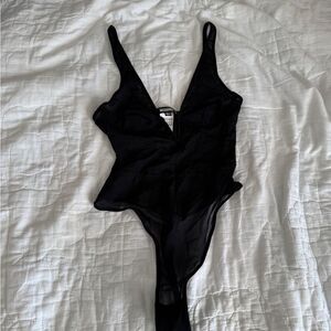 missguided v-bar mesh bodysuit color black size 0